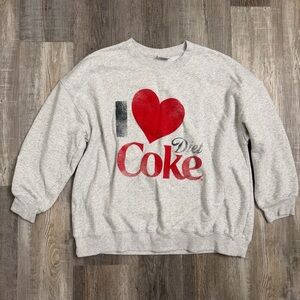 Ripple Junction Gray Unisex Crew Sweatshirt I ❤️ Diet Coke-size XL *NEW w/o tags